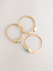 Gold Tone Stone Rings Pack - Image 5 of 6