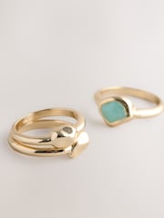 Gold Tone Stone Rings Pack - Image 6 of 6