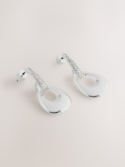 Silver Tone Sparkle Drop Pendant Earrings - Image 3 of 5
