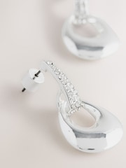 Silver Tone Sparkle Drop Pendant Earrings - Image 4 of 5