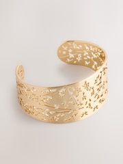 Gold Tone Floral Detail Cuff Bracelet - Image 4 of 6