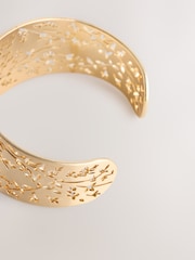 Gold Tone Floral Detail Cuff Bracelet - Image 6 of 6