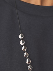 Sølv Tone - Grovt perlesnorhalskjede - Bilde 3 av 6