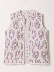 FatFace Ivory Petite Petite Floral Ivory Waistcoat - Image 8 of 9