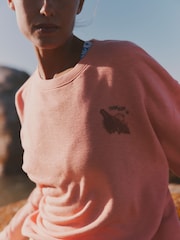 FatFace Emily Pink MCS Graphic Crew Sweat Top - Image 4 of 6