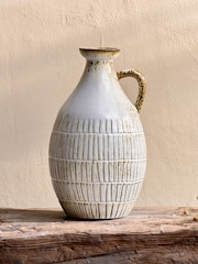 Nkuku White Anjuna Reactive Glaze Decorative Jug - Image 1 of 3