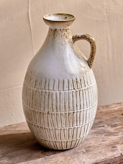 Nkuku White Anjuna Reactive Glaze Decorative Jug - Image 2 of 3