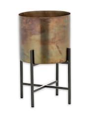 Nkuku Antique Brass Juoni Iron Planter - Image 2 of 2