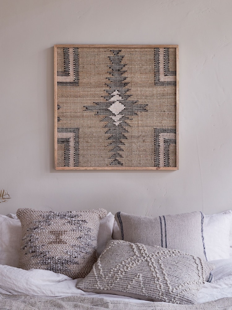 Nkuku Grey Katong Textured Wall Art - Image 1 of 4