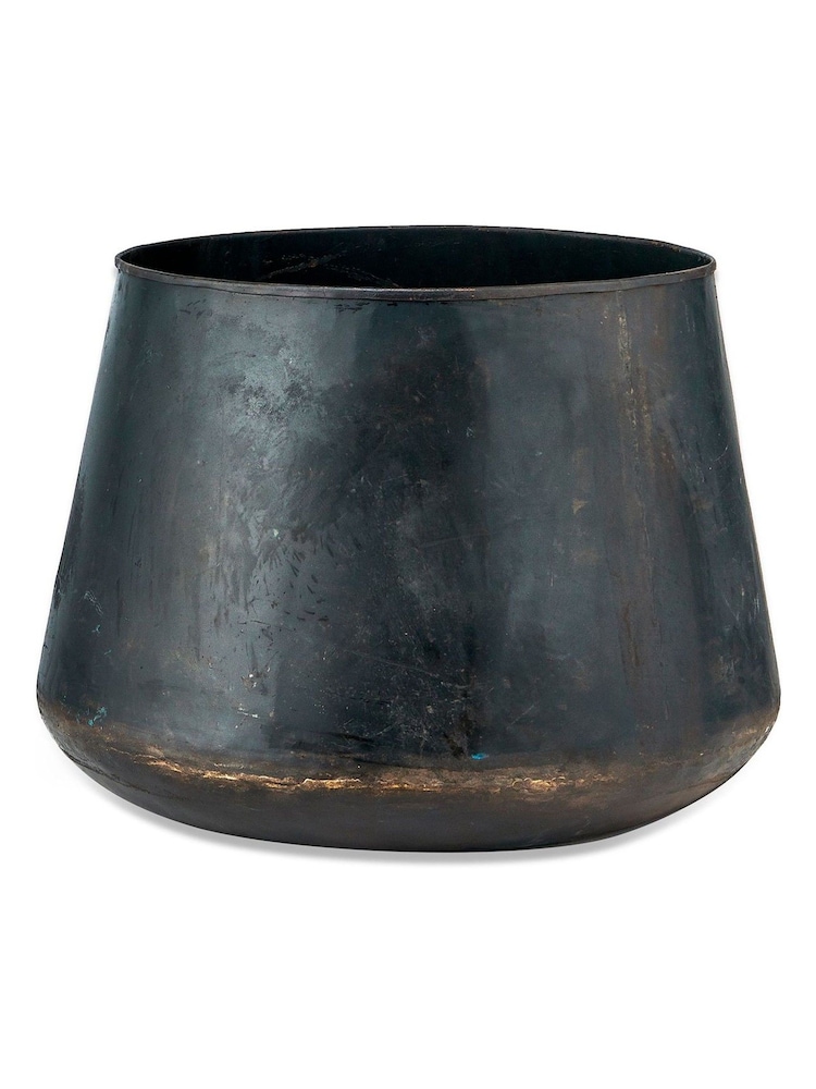 Nkuku Aged Black Endo Iron Planter - Image 2 of 2