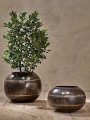 Nkuku Aged Black Endo Iron Hanging Planter - Image 2 of 2