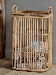 Nkuku Natural Rammi Rattan Tall Laundry Basket - Image 1 of 3