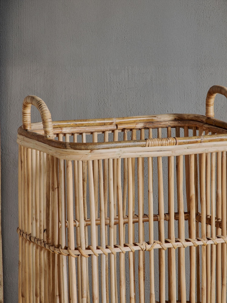 Nkuku Natural Rammi Rattan Tall Laundry Basket - Image 2 of 3