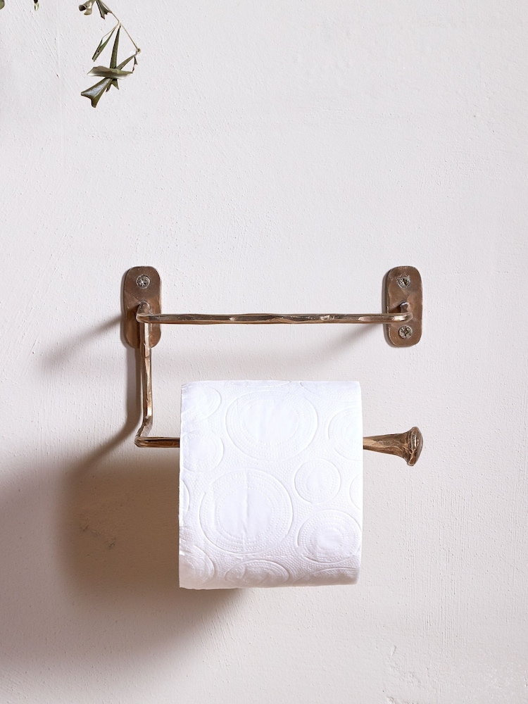 Nkuku Antique Brass Olani Toilet Roll Holder - Image 1 of 5