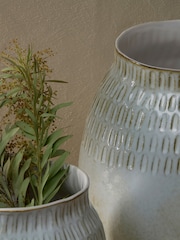 Nkuku Off White Anjuna Reactive Glaze Ceramic Vase - Image 4 of 5