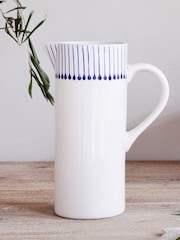 Nkuku Cream and Indigo Iba Jug - Image 1 of 3