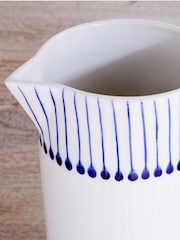 Nkuku Cream and Indigo Iba Jug - Image 2 of 3