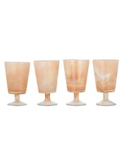 Nkuku Apricot Shirali Marble Swirl Wine Glass - Image 4 of 4