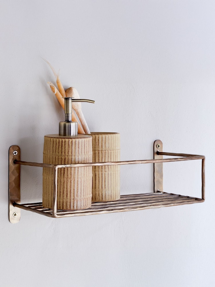Nkuku Antique Brass Olani Bathroom Shelf - Image 1 of 5