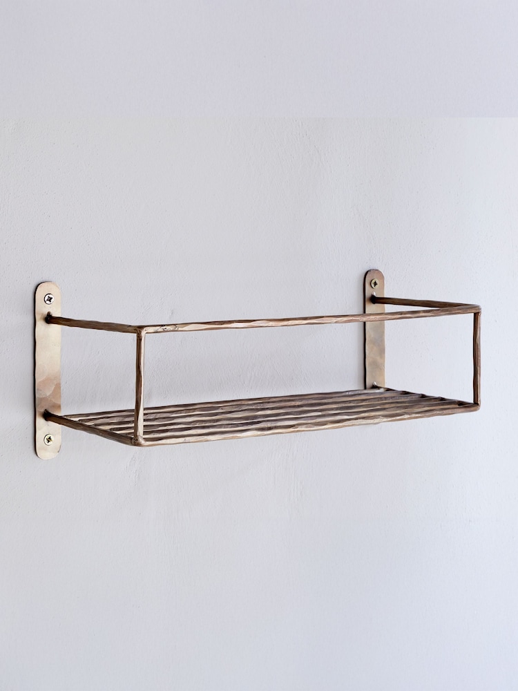 Nkuku Antique Brass Olani Bathroom Shelf - Image 2 of 5
