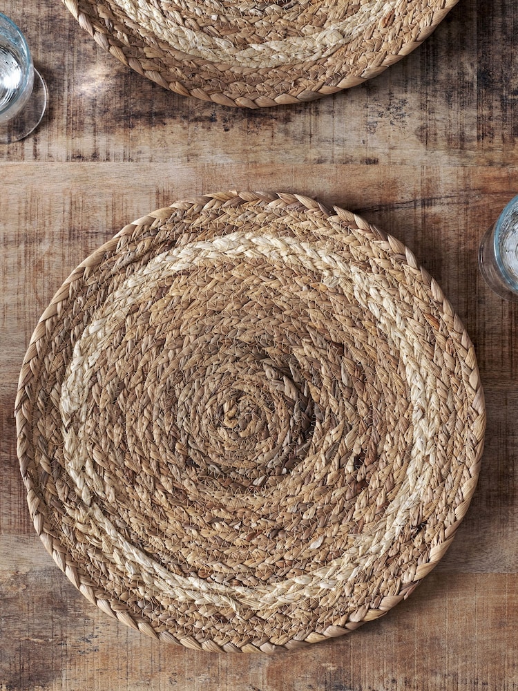 Nkuku Set of 4 Natural Lam Round Tablemats - Image 1 of 4