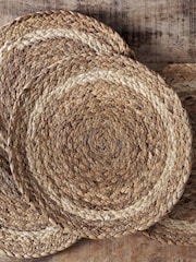 Nkuku Set of 4 Natural Lam Round Tablemats - Image 2 of 4