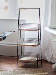 Nkuku Aged Brass Indore Mango Wood Caddy - Image 2 of 5