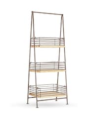 Nkuku Aged Brass Indore Mango Wood Caddy - Image 4 of 5