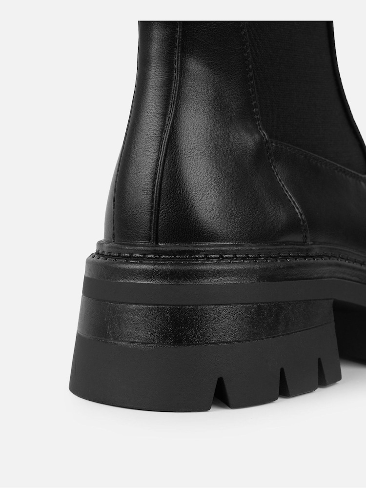 Simmi London Black Perez Sock Chunky Ankle Boots - Image 4 of 4 Simmi London Black Perez Sock Chunky Ankle Boots - Image 4 of 4