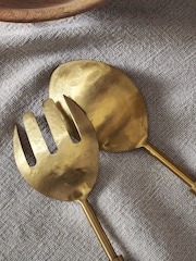 Nkuku Gold Soni Salad Servers - Image 3 of 4