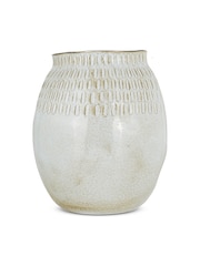 Nkuku Off White Anjuna Reactive Glaze Ceramic Vase - Image 3 of 4