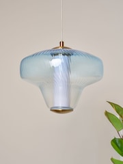 Visconte by BHS Sky Blue Elias LED Glass Pendant - Image 4 of 9