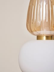 Visconte by BHS Satin Brass Edvin Glass Pendant - Image 2 of 9