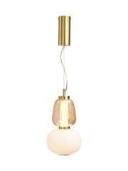 Visconte by BHS Satin Brass Edvin Glass Pendant - Image 7 of 9
