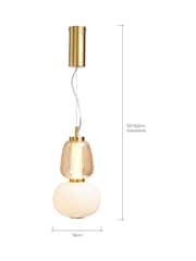 Visconte by BHS Satin Brass Edvin Glass Pendant - Image 8 of 9