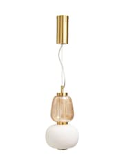 Visconte by BHS Satin Brass Edvin Glass Pendant - Image 9 of 9