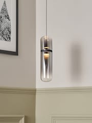 Visconte by BHS Smoke Grey Bjorn LED Glass Pendant Light - Image 1 of 9
