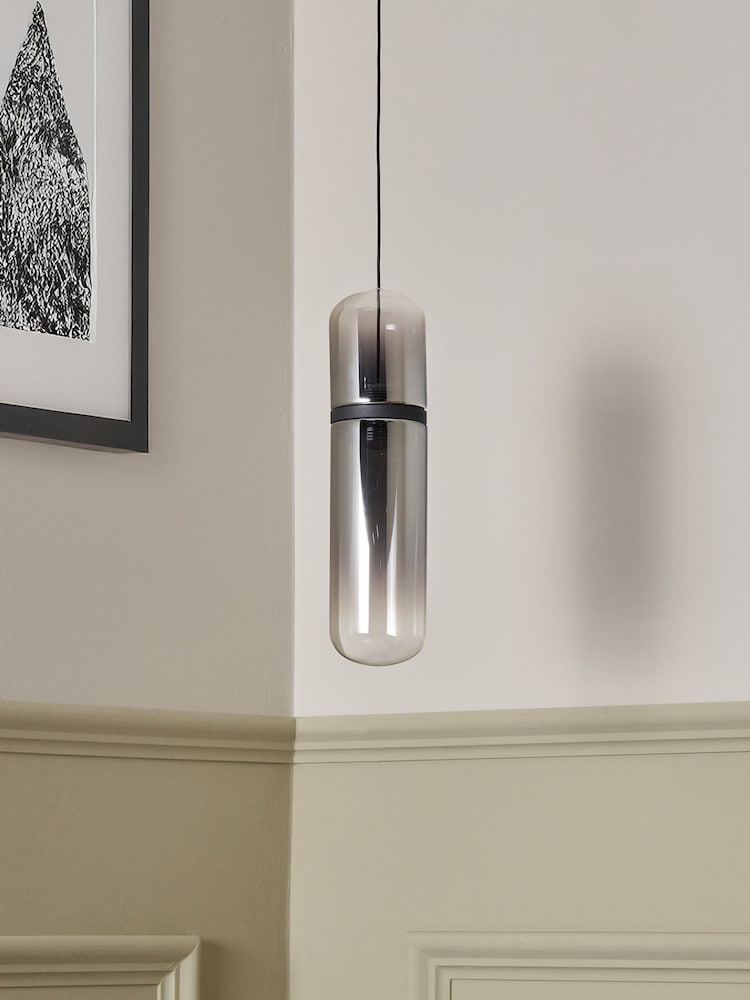 Visconte by BHS Smoke Grey Bjorn LED Glass Pendant Light - Image 2 of 9