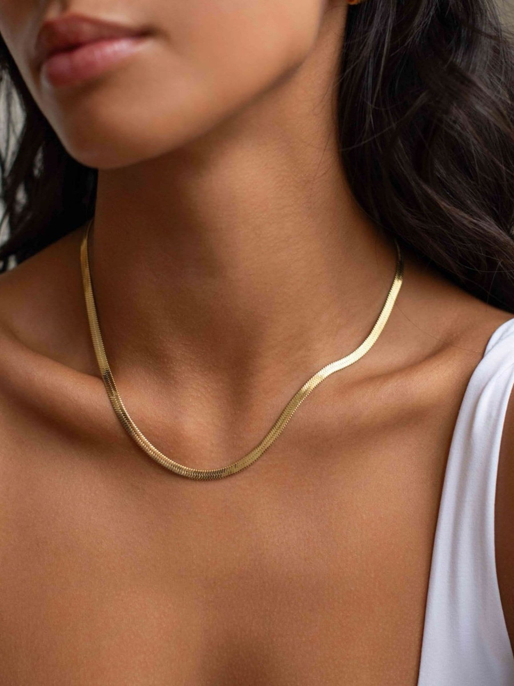 新品　pointless journey CHAIN NECKLACE GOLD Buy D.Louise Gold Waterproof Essentials Snake Chain Necklace from