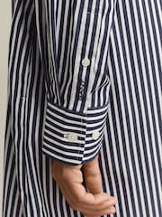 GANT Blue Poplin Stripe Belted Shirt Dress - Image 7 of 8