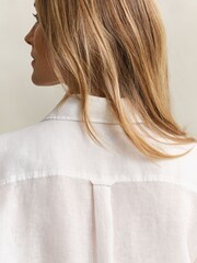 GANT White Relaxed Fit Linen Shirt - Image 2 of 6