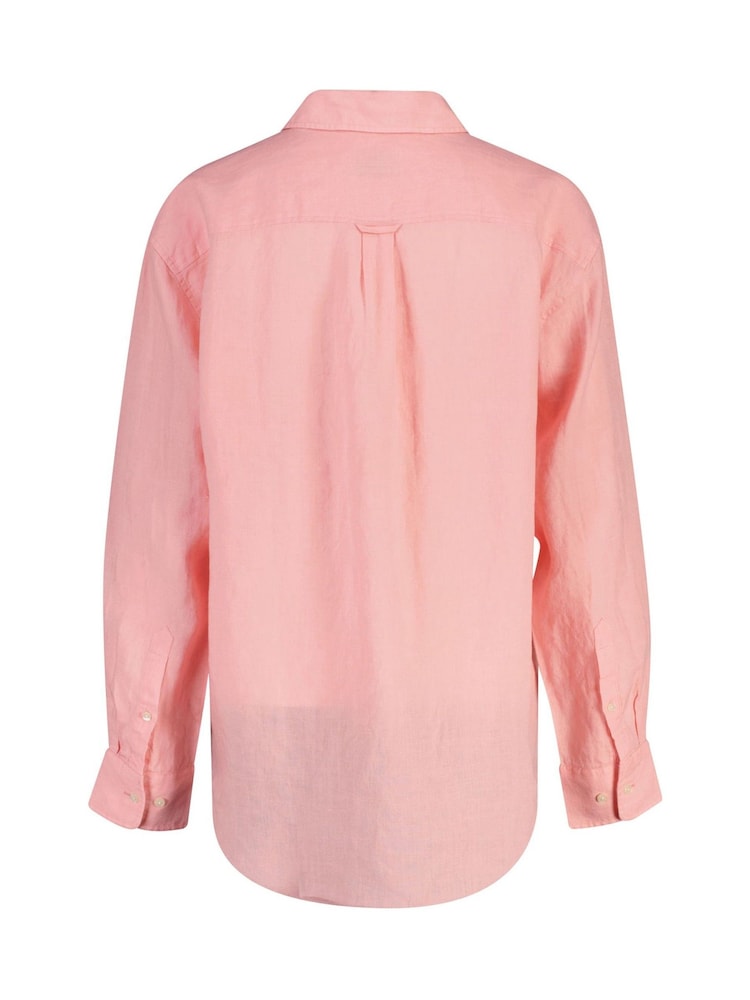 GANT Pink Relaxed Fit Linen Shirt - Image 2 of 2