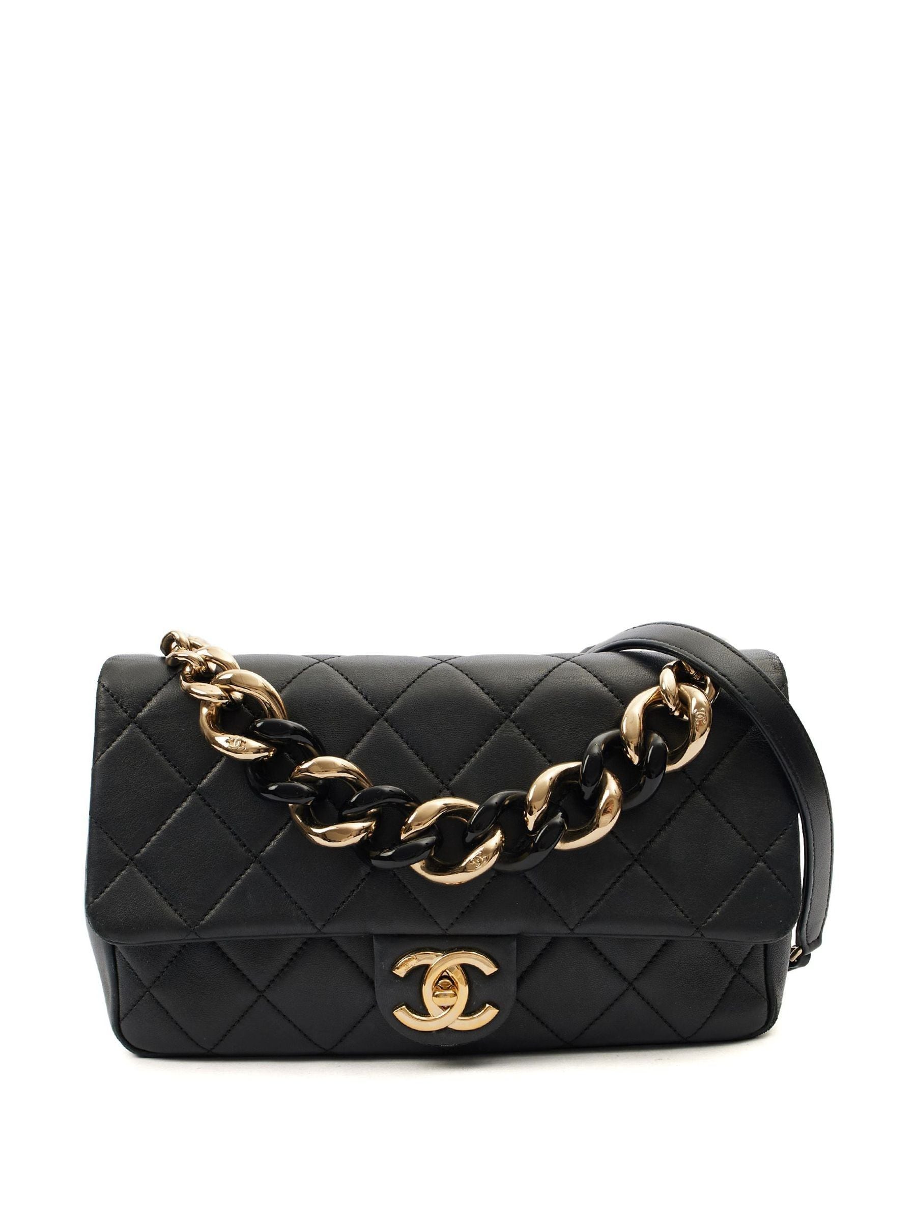 Buy The Handbag Clinic Black Chanel Multi Chain Flap Shoulder Bag
