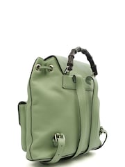 Gucci Green Bamboo Backpack - Image 3 of 7