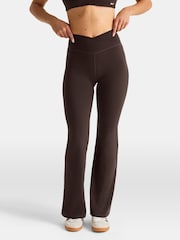 TALA Dark Brown Flare DayFlex Wrap High Waisted Leggings - Image 1 of 3