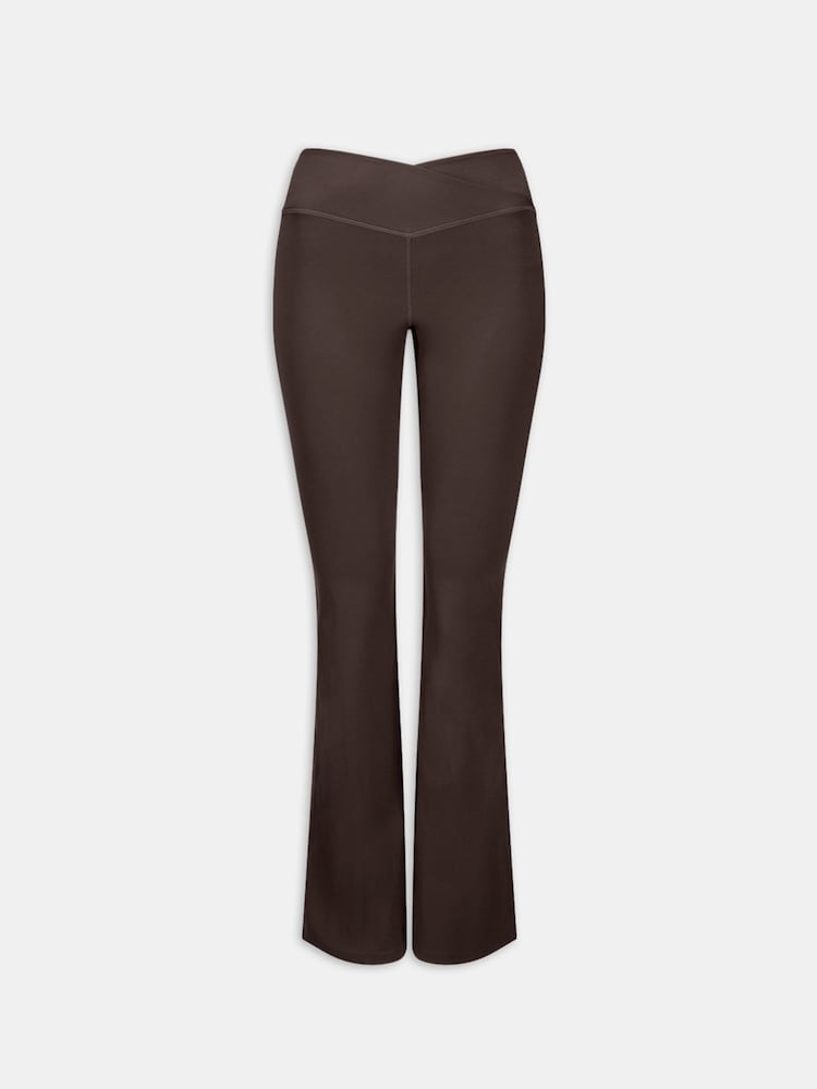 TALA Dark Brown Flare DayFlex Wrap High Waisted Leggings - Image 3 of 3