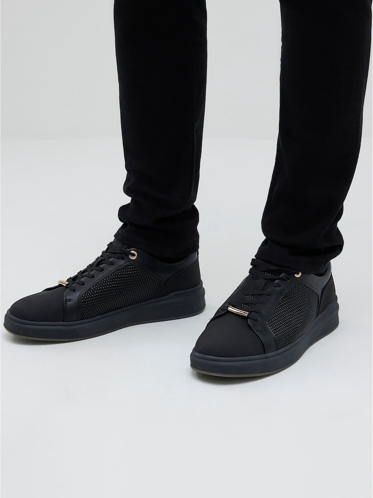River Island Black Lace Up Cupsole Trainers - Image 1 of 5 River Island Black Lace Up Cupsole Trainers - Image 1 of 5