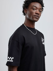 River Island Black Oversized Racing Logo T-Shirt - Image 4 of 4