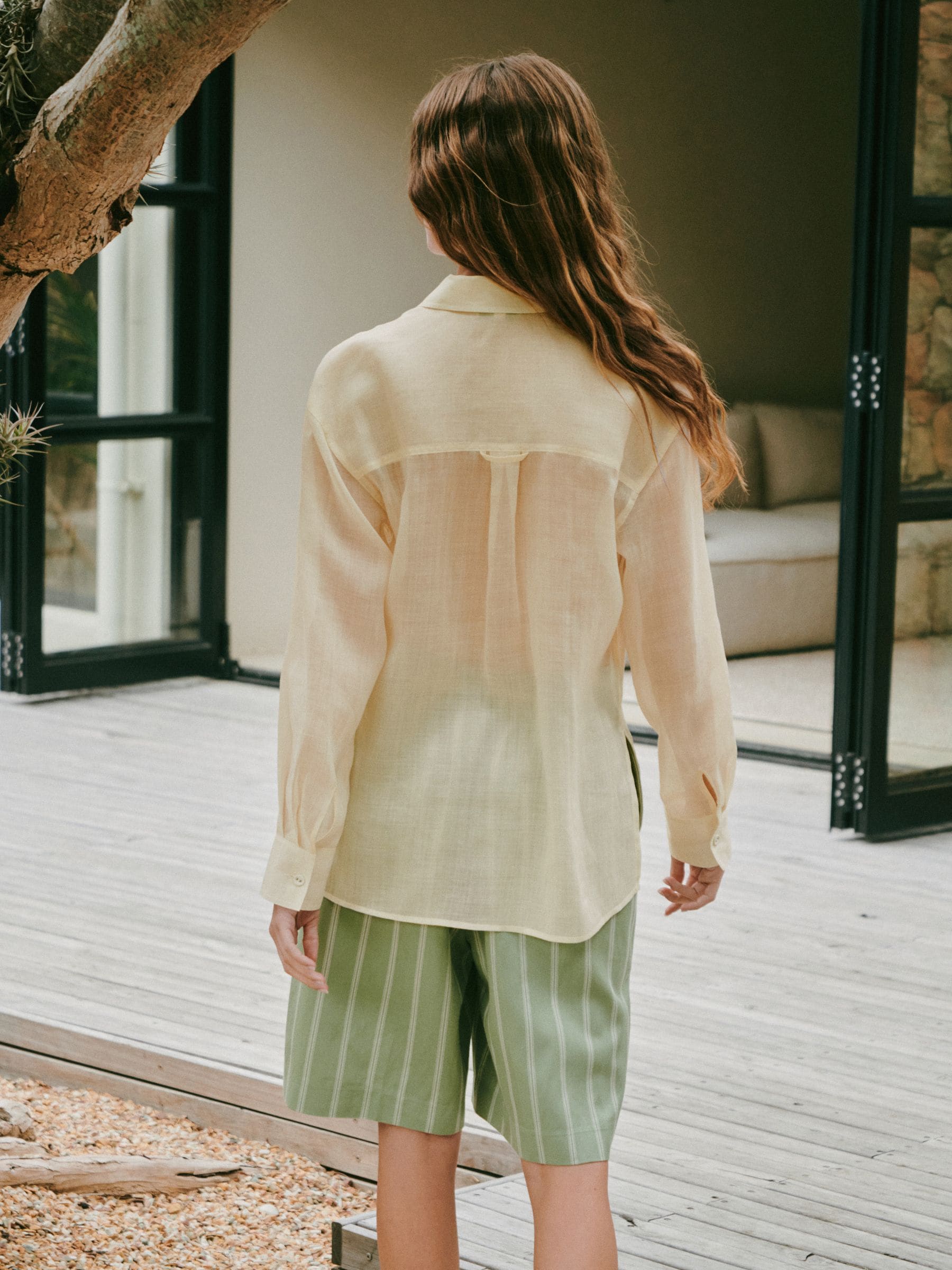 Buy Cream N. Premium Sheer Utility Long Sleeve Shirt from the Next