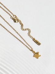 Gold Tone Stainless Steel Waterproof Chunky Initial Necklace - Image 13 of 14